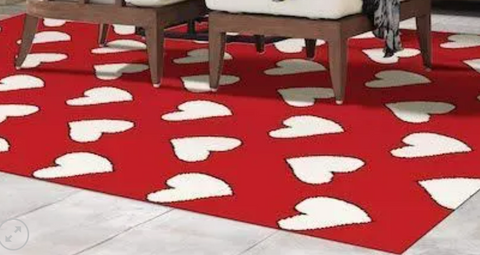 Pronto Red Hearts Rug